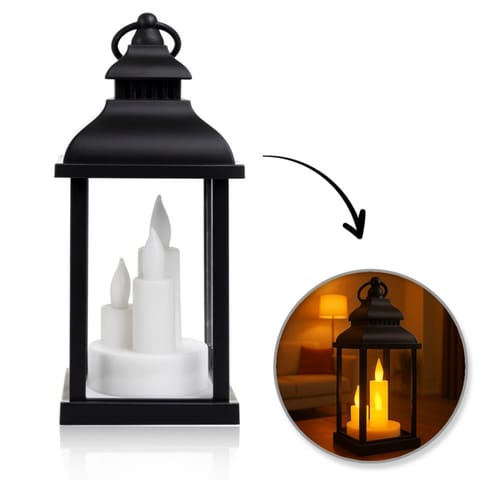 ⁨Lampion dekoracyjny LED z imitacją świec 10 x 22 cm - LAMP52CZ⁩ w sklepie Wasserman.eu