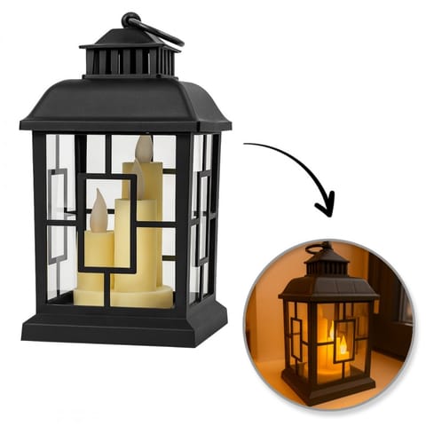 ⁨Lampion dekoracyjny LED z imitacją świec 12 x 23 cm - LAMP54WZ1⁩ w sklepie Wasserman.eu