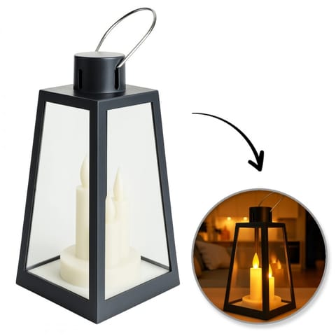 ⁨Lampion dekoracyjny LED z imitacją świec 11 x 22 cm - LAMP55⁩ w sklepie Wasserman.eu
