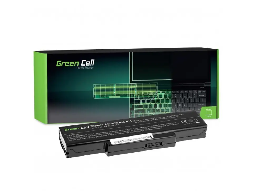 ⁨GREEN CELL BATERIA AS06 A32-K72 A32-N71 DO ASUS K72 K72J K72F K73SV N71 N71J N73SV X73S 4400MAH 10.8V/11.1V⁩ w sklepie Wasserman.eu