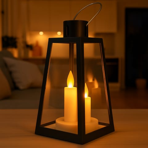 ⁨Lampion dekoracyjny LED z imitacją świec 11 x 22 cm - LAMP55⁩ w sklepie Wasserman.eu