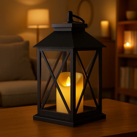 ⁨Lampion dekoracyjny LED z imitacją świecy 14 x 30 cm - LAMP56⁩ w sklepie Wasserman.eu