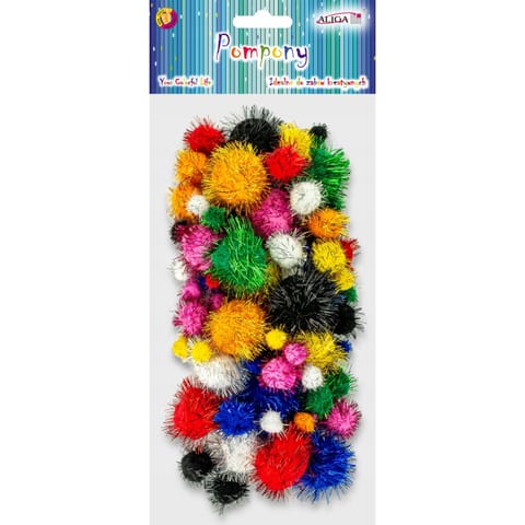 ⁨Pompony metalizow. mix (76szt) PM-5512 ALIGA⁩ w sklepie Wasserman.eu