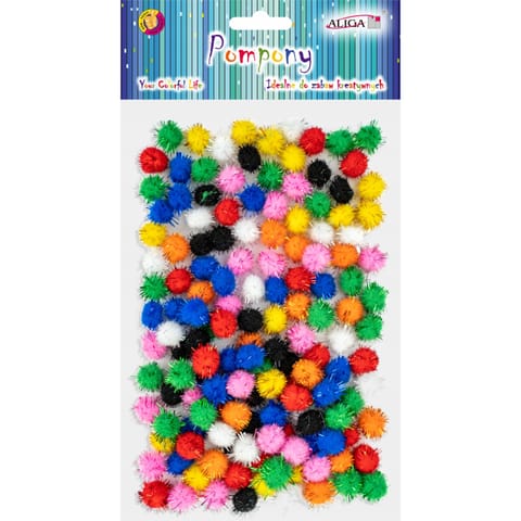 ⁨Pompony mix kol. śr.1,3cm (150szt) PM-3489 ALIGA⁩ w sklepie Wasserman.eu