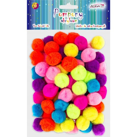 ⁨Pompony akrylowe mix kolorów 2,5cm (80) POM-9983 ALIGA⁩ w sklepie Wasserman.eu