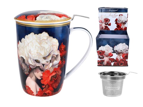 ⁨Kubek z sitkiem i przykrywką - L. Lozano, Lady`s Floral Symphony (CARMANI)⁩ w sklepie Wasserman.eu