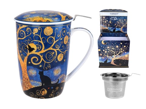⁨Kubek z sitkiem i przykrywką - inspirowany malarstwem V. van Gogh (CARMANI)⁩ w sklepie Wasserman.eu