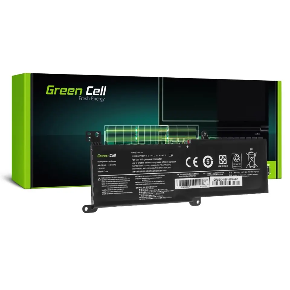 ⁨GREEN CELL LE125 BATTERY FOR LENOVO IDEAPAD 320 330 520 3500MAH 7.4V/7.6V⁩ at Wasserman.eu