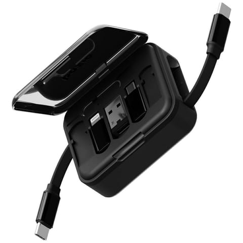 ⁨Kabel Bazic GoCharge Loop 5w1 Lightning, USB-A, Micro USB 1m czarny⁩ w sklepie Wasserman.eu