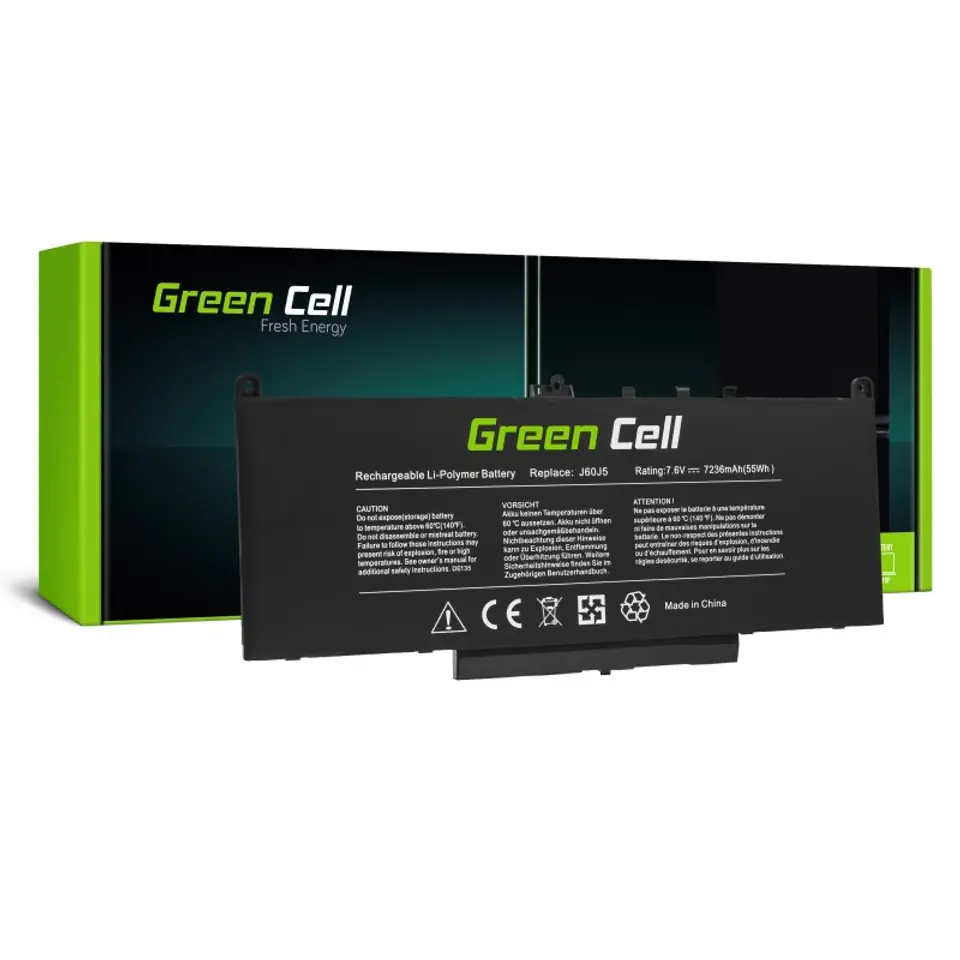 ⁨GREEN CELL BATERIA DE135 DO DELL LATITUDE E7270 E7470 5800MAH 7.6V⁩ w sklepie Wasserman.eu