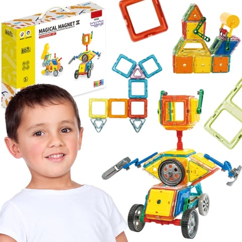 ⁨WOOPIE Klocki Magnetyczne 3D Pojazdy Zestaw 80el.⁩ w sklepie Wasserman.eu