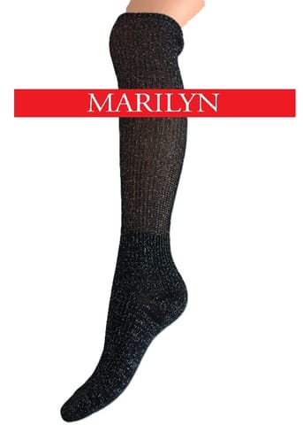 ⁨PODKOLANÓWKI MARILYN SHINE 01 (kolor black-silver, rozmiar 36-40)⁩ w sklepie Wasserman.eu