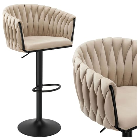 Hoker barowy Cofton Black beżowy Velvet w sklepie Wasserman.eu