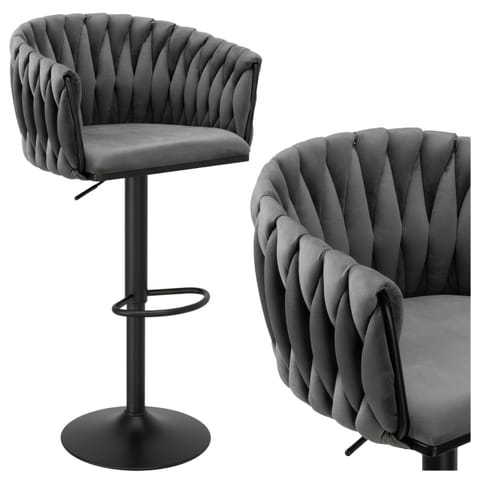 ⁨Hoker barowy Cofton Black grafitowy Velvet⁩ w sklepie Wasserman.eu