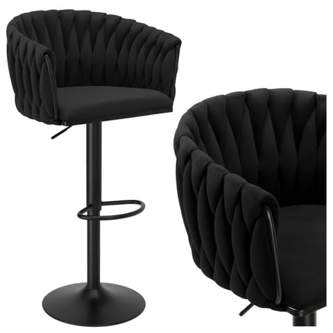 ⁨Hoker barowy Cofton Black czarny Velvet⁩ w sklepie Wasserman.eu