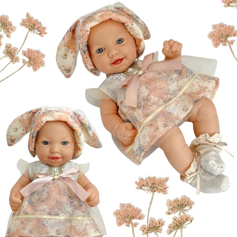 ⁨WOOPIE ROYAL Lalka Bobas Vintage 24 cm w Sukience i Czapeczce Króliczka⁩ w sklepie Wasserman.eu