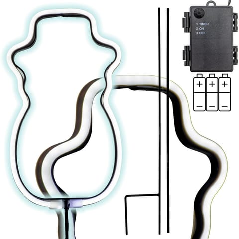 ⁨NEON BAŁWAN BIAŁY 81 LED NA BATERIE 14,5x96CM LUCA⁩ w sklepie Wasserman.eu