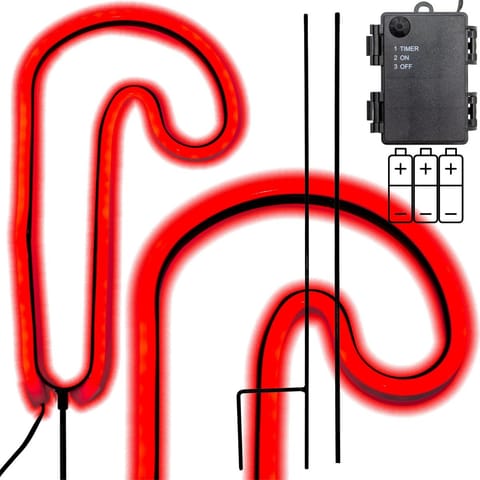 ⁨NEON LASKA ŚWIĄTECZNA 79 LED NA BATERIE 12,5x93,5CM LUCA⁩ w sklepie Wasserman.eu