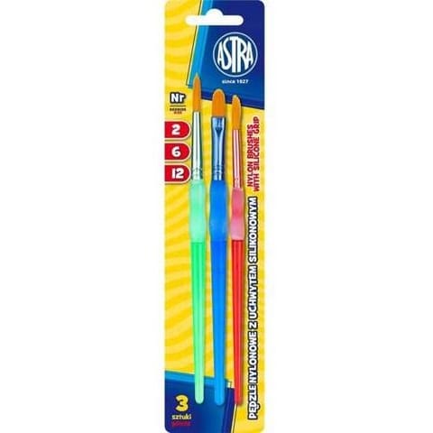 ⁨Pędzelki szkolne zestaw 3 sztuki rozmiar nr. 2,6,12 315023002 ASTRA⁩ w sklepie Wasserman.eu