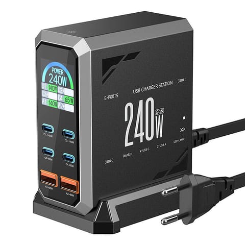 ⁨Ładowarka sieciowa Blitzwolf BW-S31 2xUSB-A, 4xUSB-C, PD, 240W⁩ w sklepie Wasserman.eu