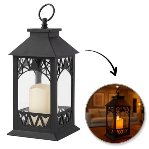 ⁨Lampion dekoracyjny LED z imitacją świecy 14 x 30 cm - LAMP56WZ2⁩ w sklepie Wasserman.eu