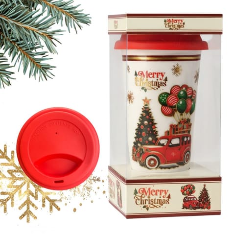 ⁨KUBEK ŚWIĄTECZNY - zestaw w pudełku z silikonowym zaparzaczem 400 ml KB31WZ1⁩ w sklepie Wasserman.eu