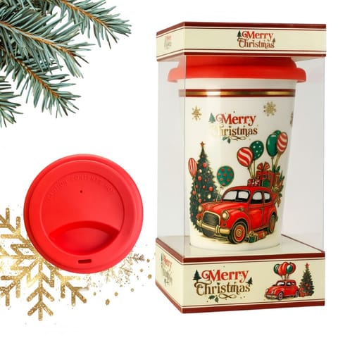 ⁨KUBEK ŚWIĄTECZNY - zestaw w pudełku z silikonowym zaparzaczem 400 ml KB31WZ3⁩ w sklepie Wasserman.eu
