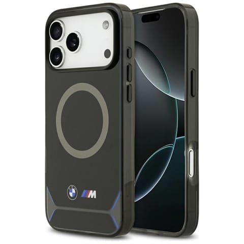 Etui BMW M IML Metal Buttons & Logo MagSafe do iPhone 17 Pro Max czarno-niebieski w sklepie Wasserman.eu