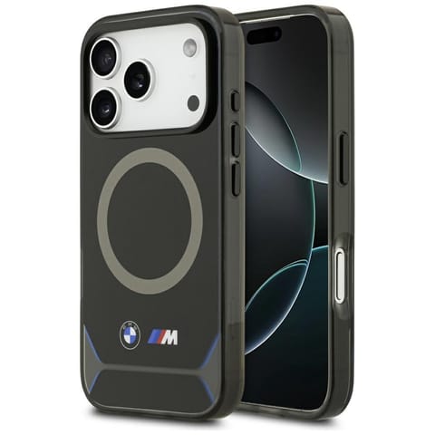 ⁨Etui BMW M IML Metal Buttons & Logo      MagSafe do iPhone 17 Pro czarno-niebieski⁩ w sklepie Wasserman.eu