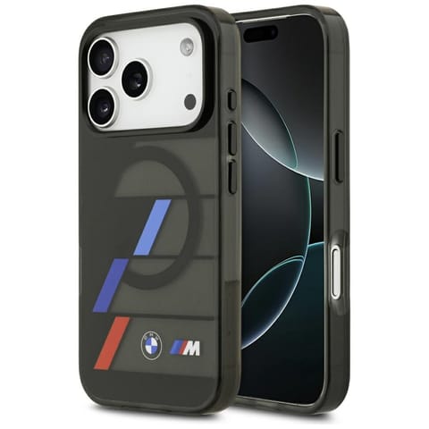 Etui BMW M IML Metal Buttons Tricolor Lines MagSafe do iPhone 17 Pro czarny w sklepie Wasserman.eu