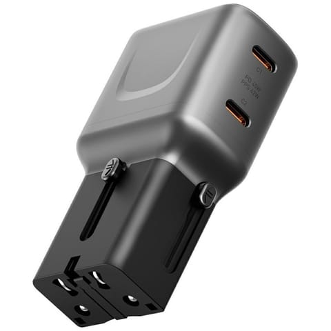 ⁨Ładowarka sieciowa Energea TravelGo      Adapter 45 2xUSB-C 45W grafitowo-czarny⁩ w sklepie Wasserman.eu