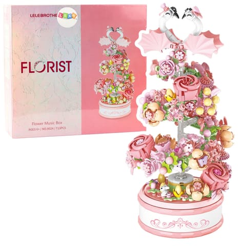 ⁨Klocki Konstrukcyjne Kompozycja Kwiatowa Florist Różowa 713 el.⁩ w sklepie Wasserman.eu