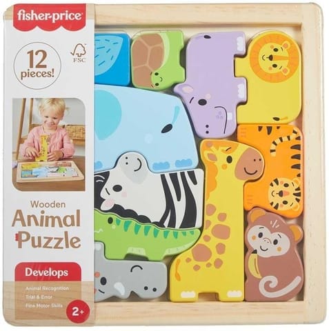 ⁨Fisher-Price Zwierzątka Drewniane puzzle Układanka⁩ w sklepie Wasserman.eu