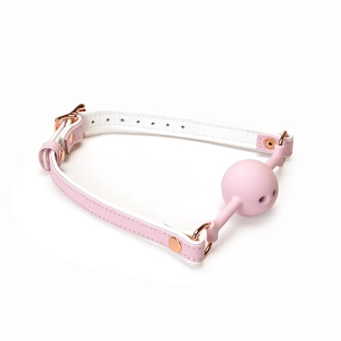 ⁨Knebel White & Pink Fairy Goat Leather Ball Gag Liebe Seele⁩ w sklepie Wasserman.eu