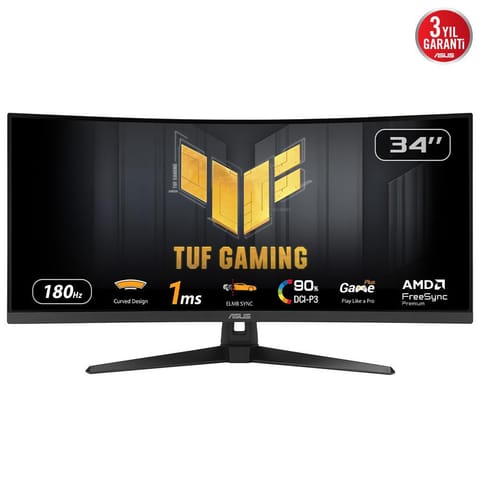 ⁨Monitor 34 inches VG34VQ3B WQHD 180Hz DP HDMI TUF 1500R⁩ at Wasserman.eu