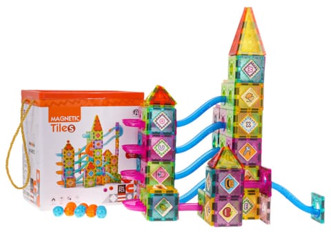 ⁨Klocki Magnetyczne Zamek Tor Kulka 226el.⁩ w sklepie Wasserman.eu