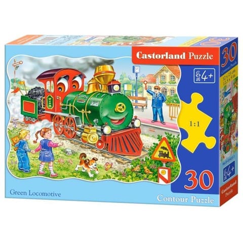 ⁨Puzzle 30 el. green locomotive⁩ w sklepie Wasserman.eu