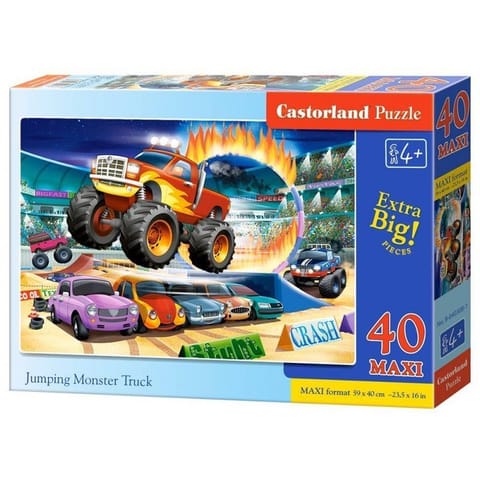 ⁨Puzzle 40 el. MAXI Jumping Monster Truck⁩ w sklepie Wasserman.eu