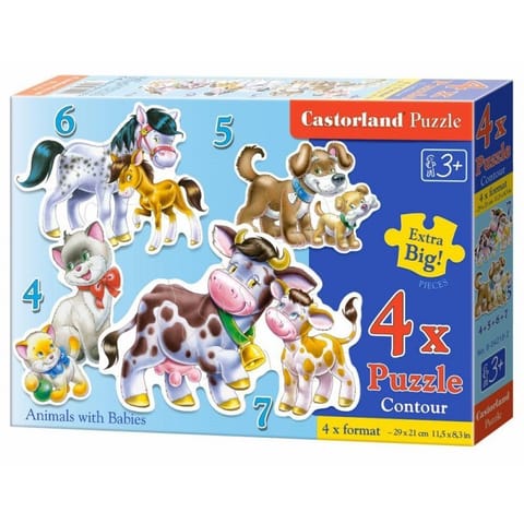 ⁨Puzzle 4w1 animals with babies⁩ w sklepie Wasserman.eu