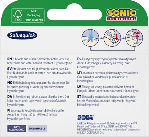 ⁨SALVEQUICK Sonic Plastry dla dzieci - 20 sztuk⁩ w sklepie Wasserman.eu