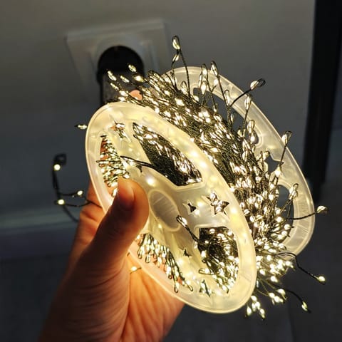 ⁨Zewnętrzne/wewnętrzne lampki choinkowe ryż 450 LED 13,5m, barwa ciepłe białe LAMP59CB⁩ w sklepie Wasserman.eu