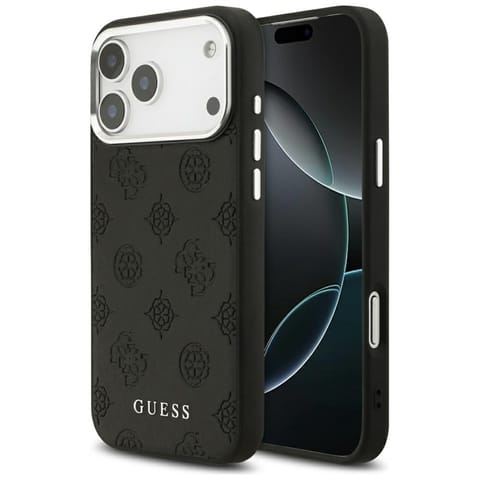 ⁨Guess Peony Hot Stamp Script MagSafe - Etui iPhone 17 Pro Max (czarny)⁩ w sklepie Wasserman.eu