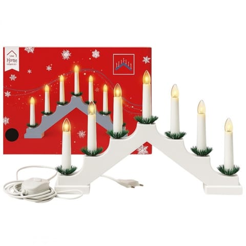 ⁨Świecznik adwentowy LED, ciepła biel 7 świec lampka biała LAMP61⁩ w sklepie Wasserman.eu