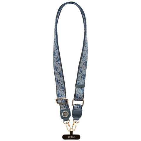 ⁨Uniwersalna smycz Guess Universal CBDY   4G Tether Patch Strass Metal Logo niebieski⁩ w sklepie Wasserman.eu
