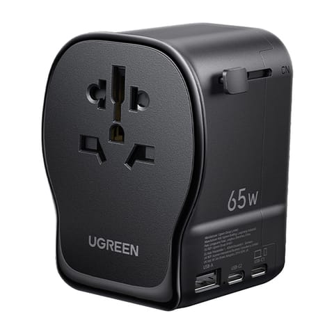 ⁨Uniwersalny adapter podróżny / ładowarka sieciowa Ugreen S550, 65W, 2x USB-C, 1x USB-A⁩ w sklepie Wasserman.eu