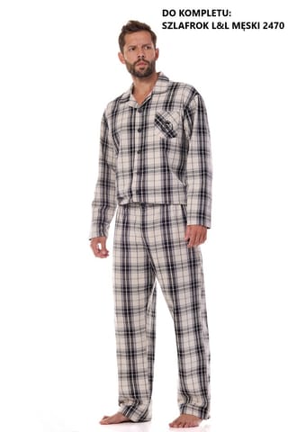 ⁨PIŻAMA L&L MĘSKA 2471 BEN GRAFIT (kolor grafit, rozmiar XL)⁩ w sklepie Wasserman.eu