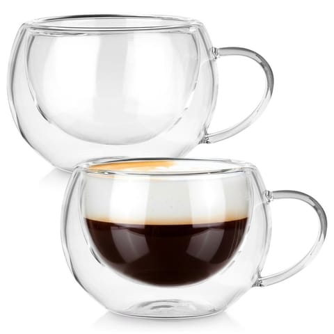 ⁨SZKLANKI TERMICZNE 2szt. 280ml Z PODWÓJNĄ SCIANKĄ DO KAWY HERBATY 139818⁩ w sklepie Wasserman.eu