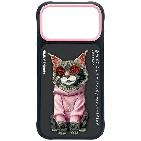 ⁨Etui Nimmy Glasses Cool Cat do iPhone 17 Pro czarny⁩ w sklepie Wasserman.eu