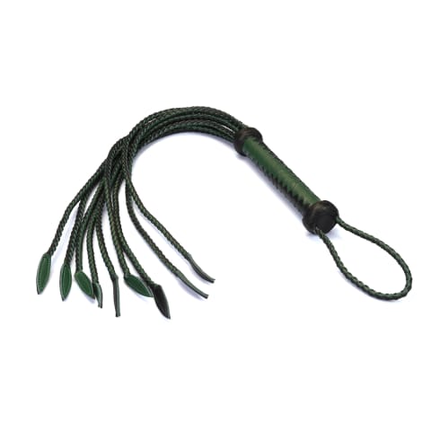 ⁨Pejcz Mossy Chic and Black Leather Cat O Nine Tails Whip Liebe Seele⁩ w sklepie Wasserman.eu