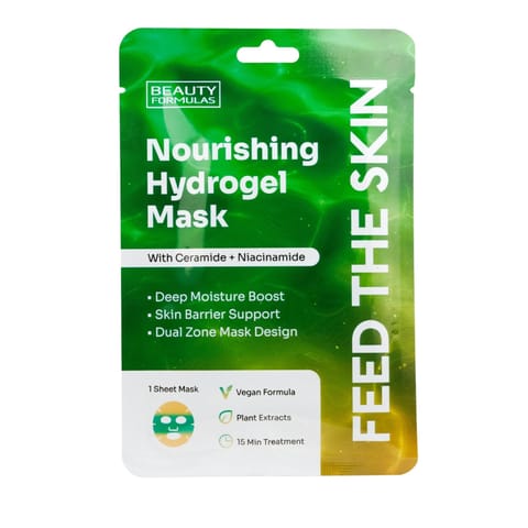 ⁨BEAUTY FORMULAS Hydrożelowa Maska odżywcza z cermidami i niacynamidem 1 szt.⁩ w sklepie Wasserman.eu